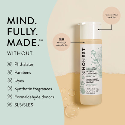 Sensitive Shampoo + Body Wash Fragrance Free - 10 Fl Oz
