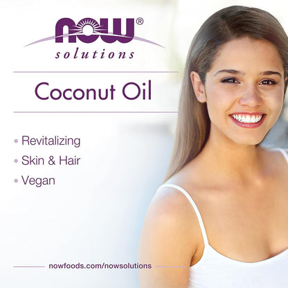NOW Solutions, Liquid Coconut Oil, Light and Nourishing, Promotes Healthy-Looking Skin and Hair, 4-Ounce